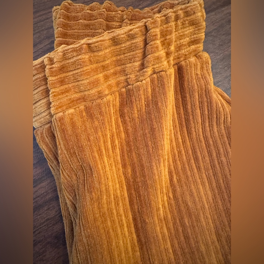 Urban Outfitters Velour Corduroy Ribbed Rust colored Bell bottom Pants Slacks XS - Picture 4 of 9